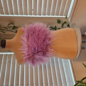 Hot And Delicious Faux Fur Purple Tube Top